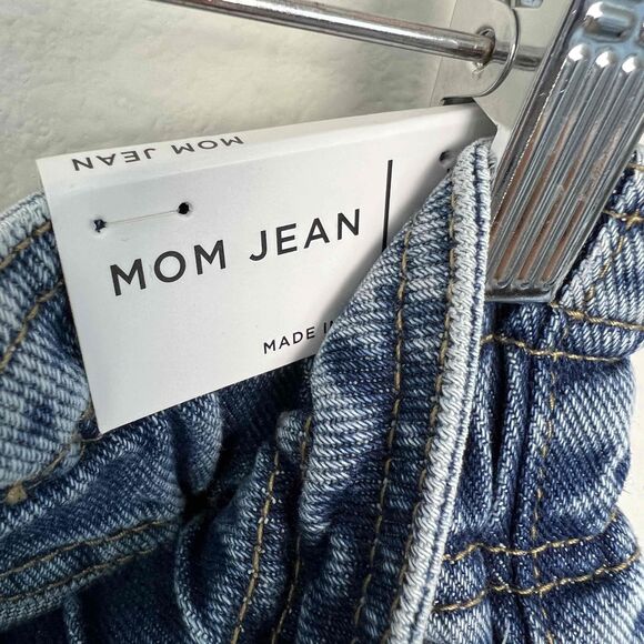 PacSun Seabreak Paperbag Waist High Rise Mom Jeans Tapered Leg Zip Fly NWT LARGE - Picture 10 of 11